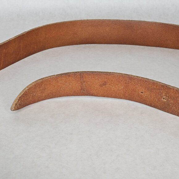 Men's Gucci GG Buckle Brown Tan Leather Belt 53 Inches Long 1.5 Inch Wide - Picture 8 of 12